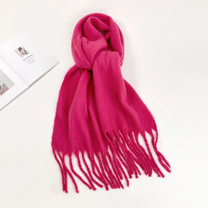 Unisex Thick Solid Color Oversized Warm Chunky Scarf