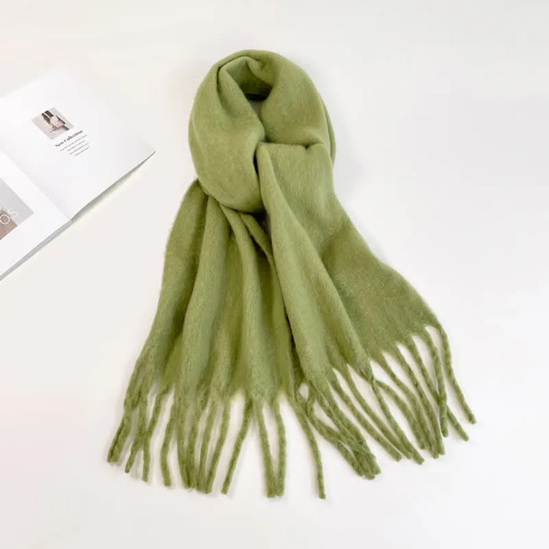 Unisex Thick Solid Color Oversized Warm Chunky Scarf