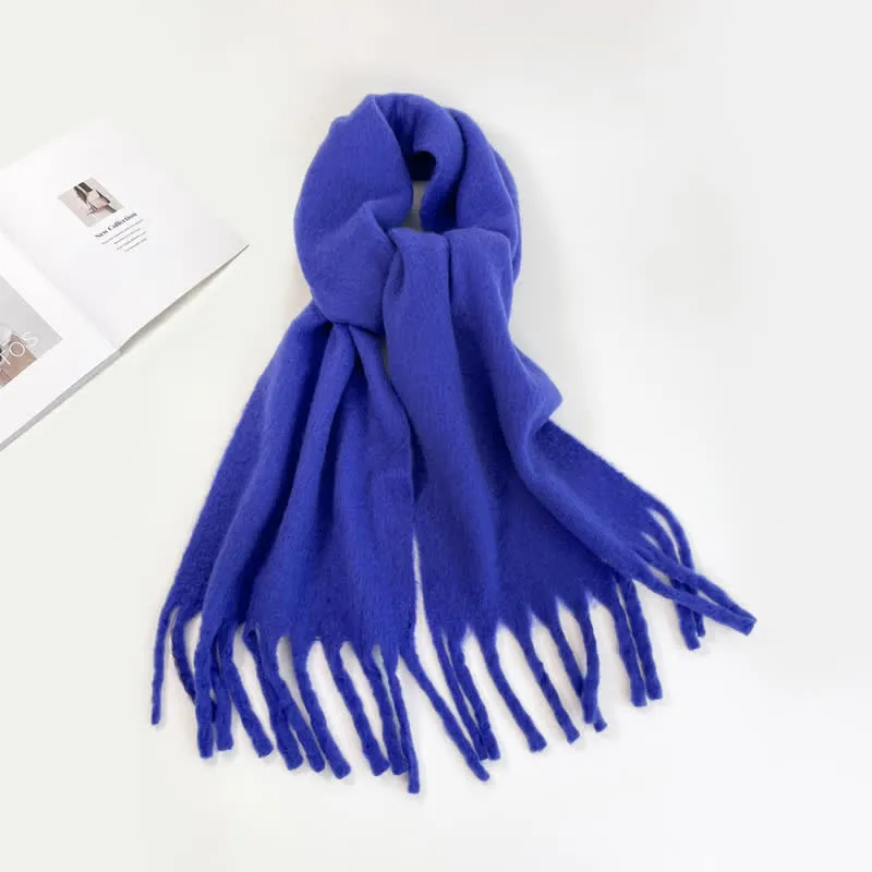 Unisex Thick Solid Color Oversized Warm Chunky Scarf