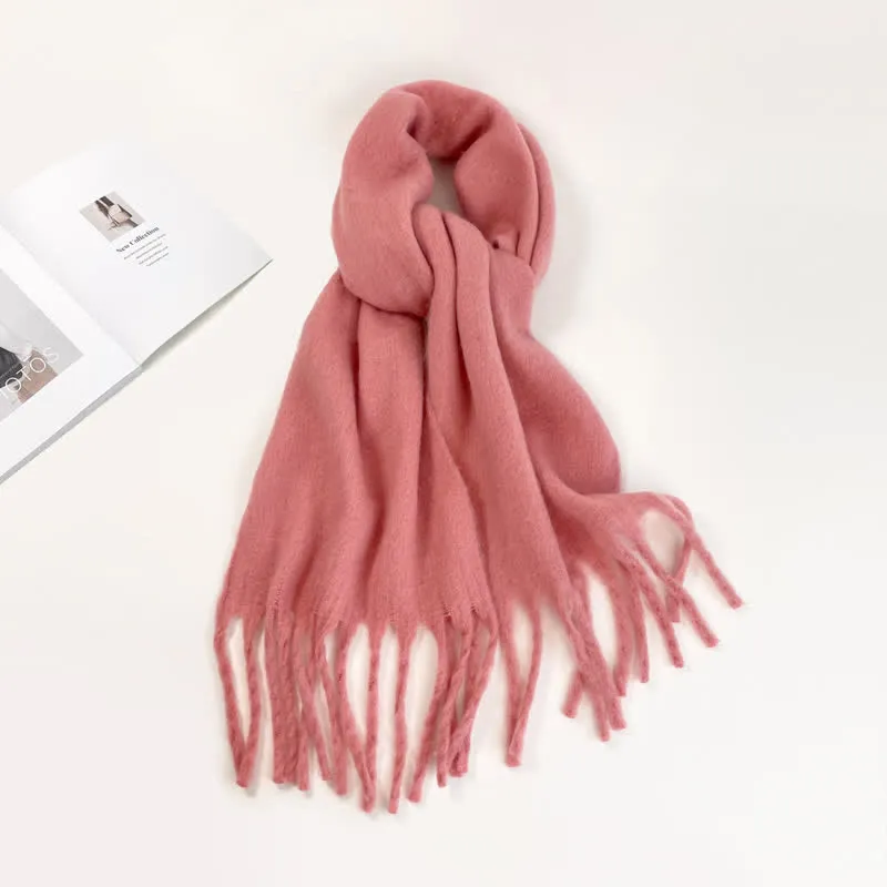 Unisex Thick Solid Color Oversized Warm Chunky Scarf