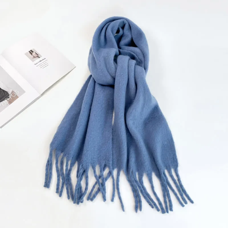 Unisex Thick Solid Color Oversized Warm Chunky Scarf