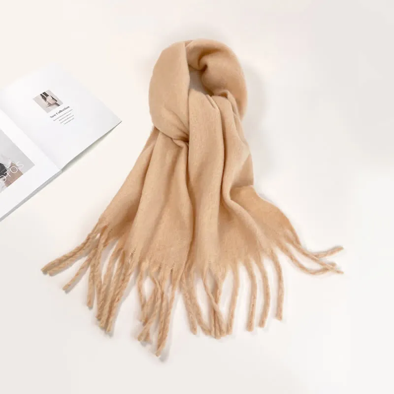 Unisex Thick Solid Color Oversized Warm Chunky Scarf