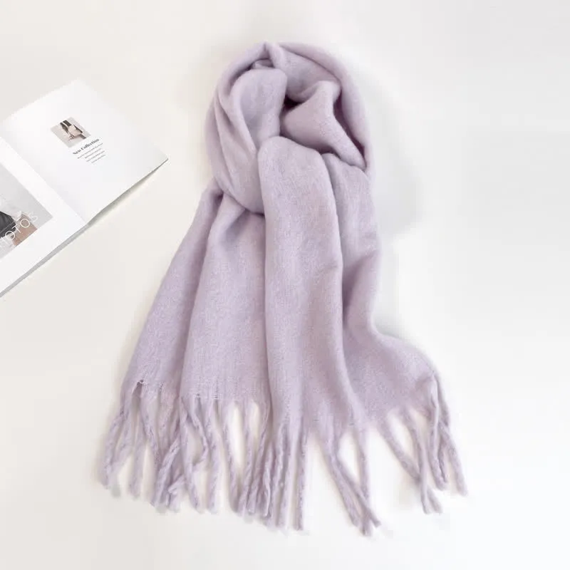 Unisex Thick Solid Color Oversized Warm Chunky Scarf