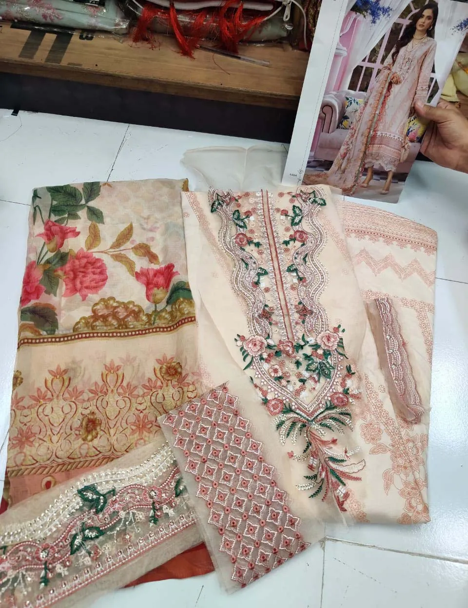 Unstitched Cotton Pakistani Style Suits Dress Material