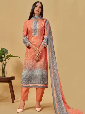 Unstitched Cotton Printed Suit with Dupatta for Ladies