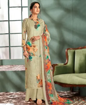 Unstitched Printed Ladies cotton Suits With Chiffon dupatta