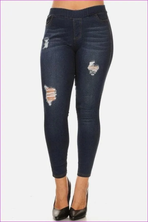 Women's Voluptuous ( ) Size Ripped Jeans